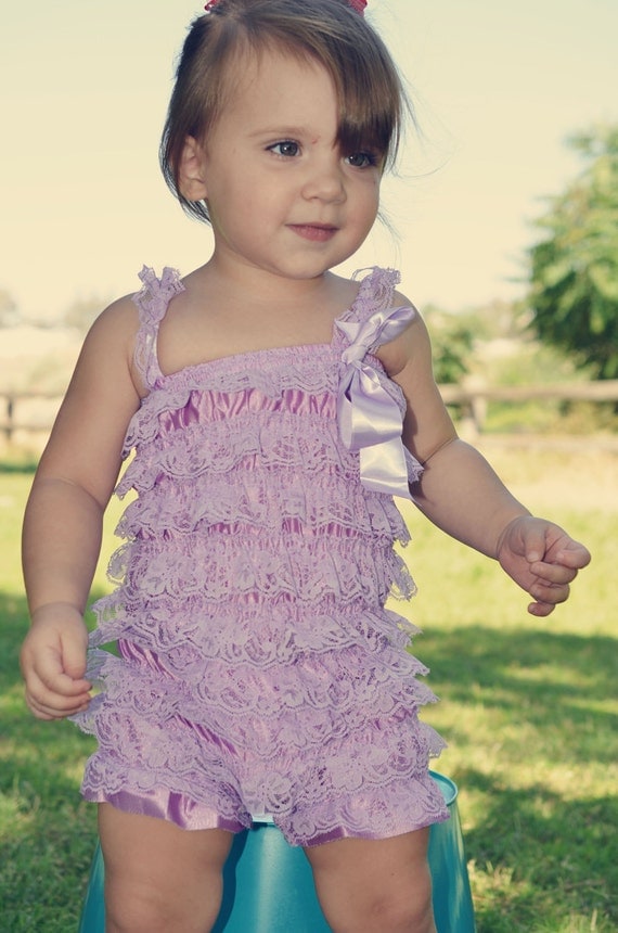 Lilac Ruffle Romper-Ready to Ship-Only 1 large and 1 medium available
