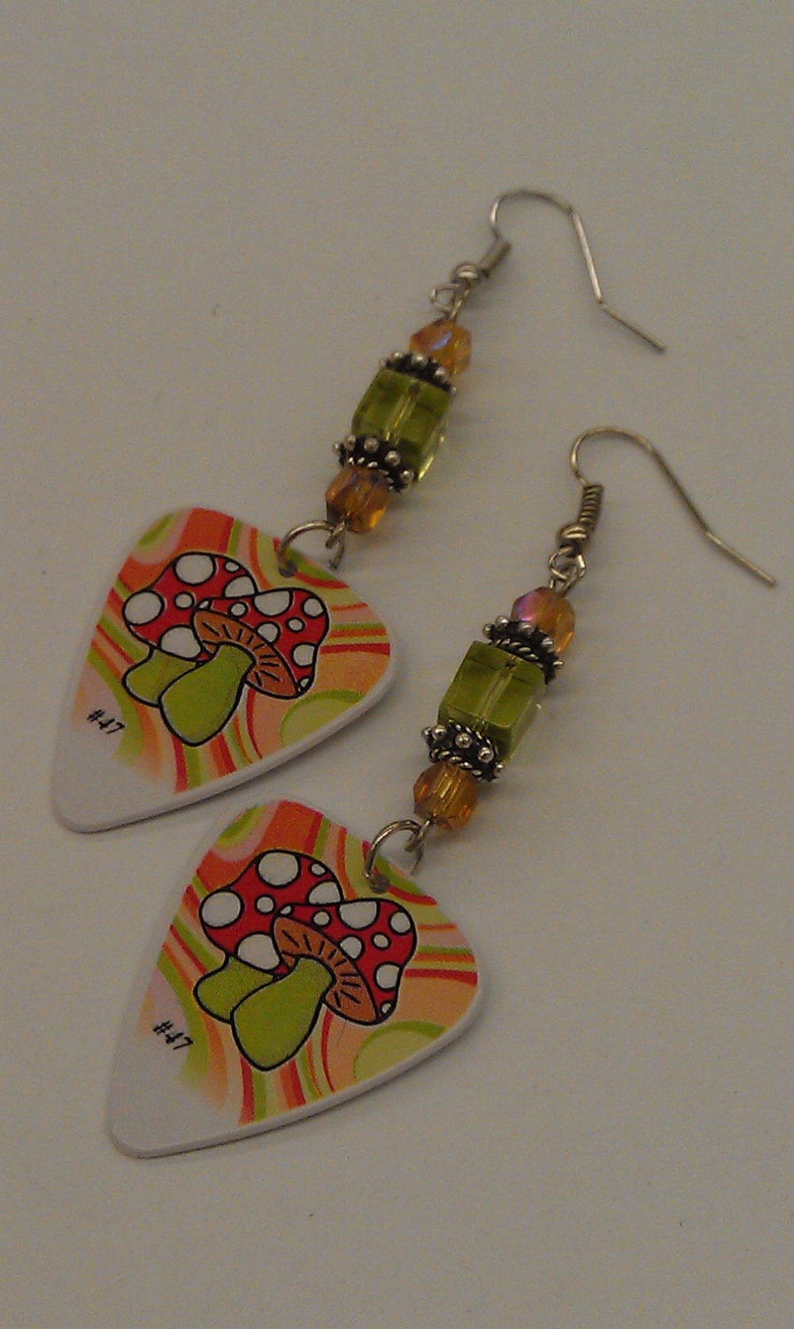 Shroom Guitar Pick Earring