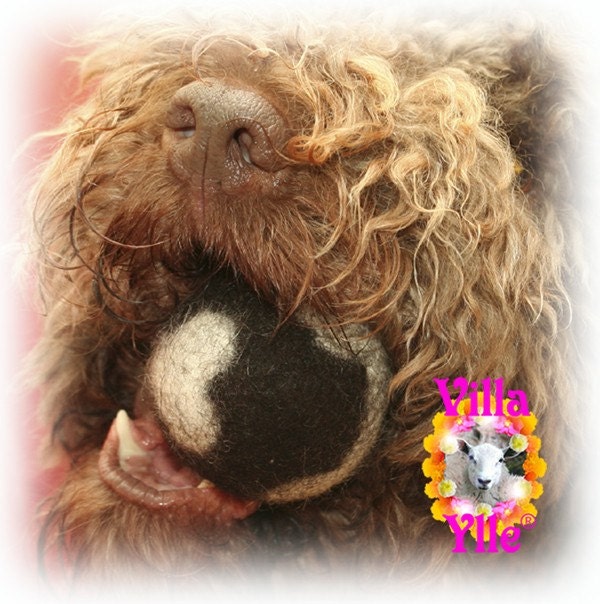 Durable Dog Toy Ball WOOL DOG  Medium Made To Order (approx 2weeks)