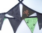 Handmade Fabric and Felt Garland, Home Decor, Scary Decoration Bunting