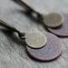 Small Circle Earrings Tags Antique Copper Brass Lever Backs Layered Discs Rounds Circles Tiny Delicate Dainty