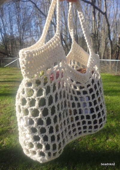 Rectangular Cream market bag