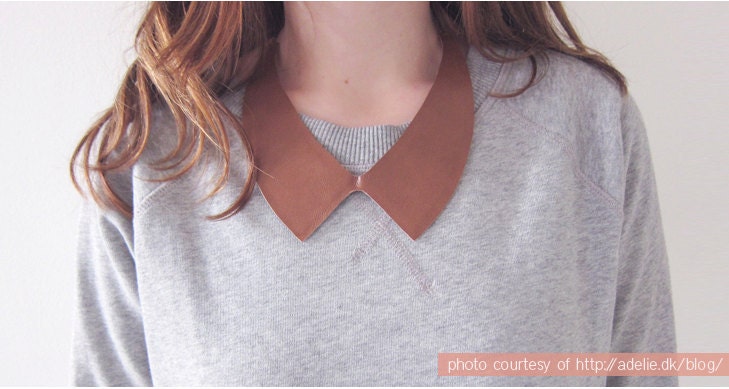 Alexa -- Reversible Leather Peter Pan COLLAR Necklace