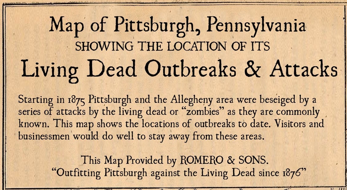 Pittsburgh Zombie Outbreaks: A Map