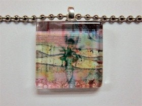 Dragonfly Glass Tile Pendant