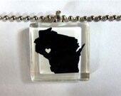 Wisconsin Love Glass Tile Pendant