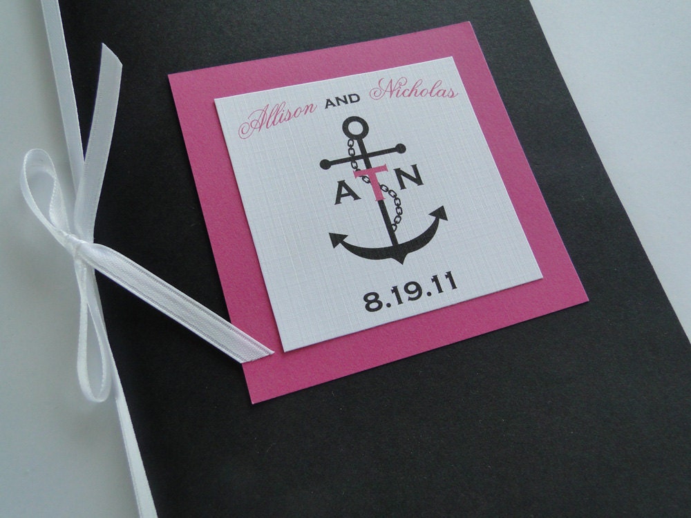 Anchor Booklet Programs for Nautical Wedding Any Color - Deposit Il_170x135