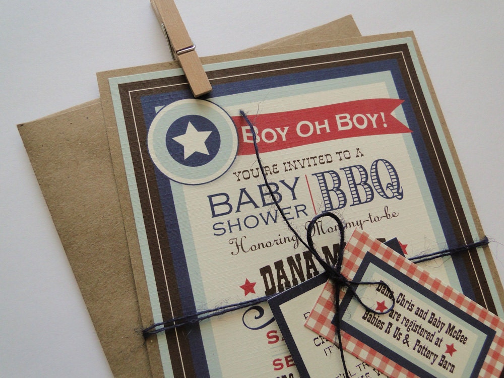Custom BBQ Shower Invitations for Wedding or Baby - Made to Order