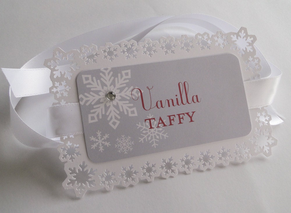 Custom Snowflake Candy Buffet Labels, Food Cards, Escort Cards - Set of 10 Il_170x135