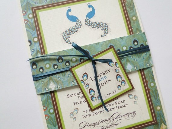 Peacock Wedding Invitation Suite - Deposit Il_570xn