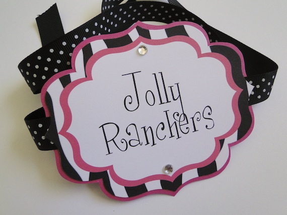 Custom Zebra Print and Pink Candy Buffet Labels for Shower or Party Il_570xn