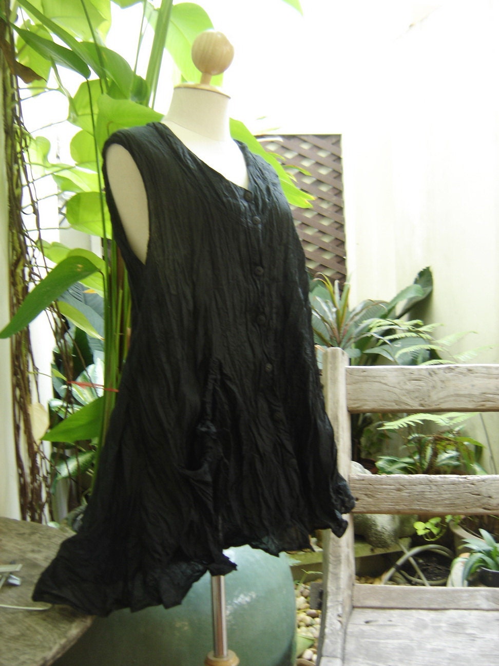 Sleeveless Cotton Top - Black