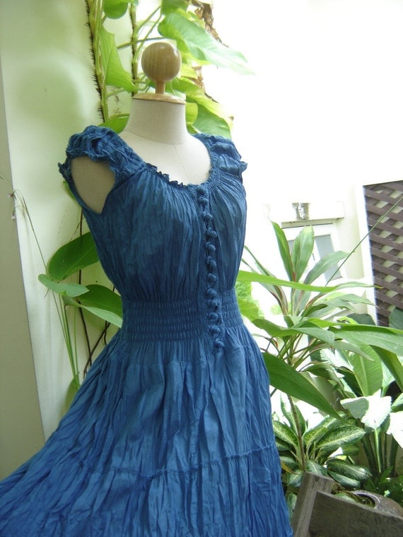 Princess Cotton Dress - Blue