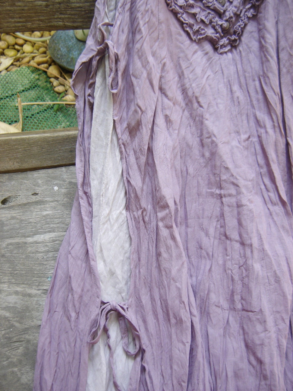 Double Layers Maxi Cotton Dress III - Soft Purple