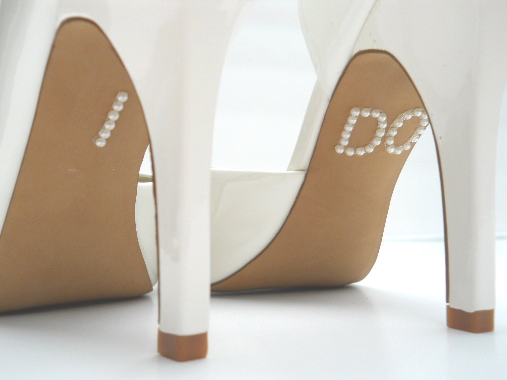 I DO Shoe Stickers in Pearl Beads -