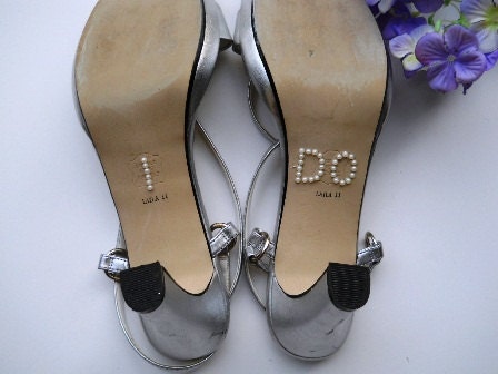 I DO Shoe Stickers in Pearl Beads