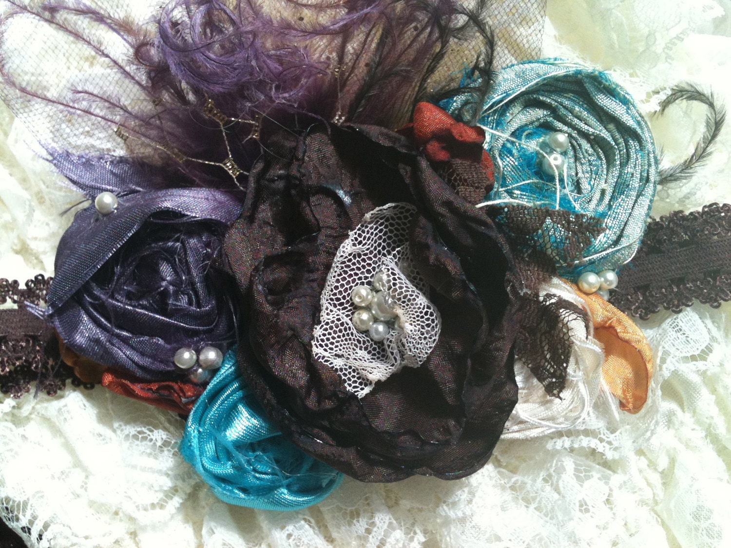 Autumn Dream extravaganza headband feather rosette cozette couture matilda jane persnickety you and me