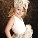 Ivory Lace Birthday Crown Bonnet with pearls flowers and pearls