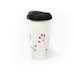 Eco friendly Hand Painted Ceramic Travel Mug - Silicone Black Lid Botanical minimalist modern Abstract pink purple white Queen Anne's Lace