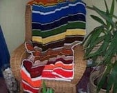 Mexican Blanket  Hand Crochet Afghan