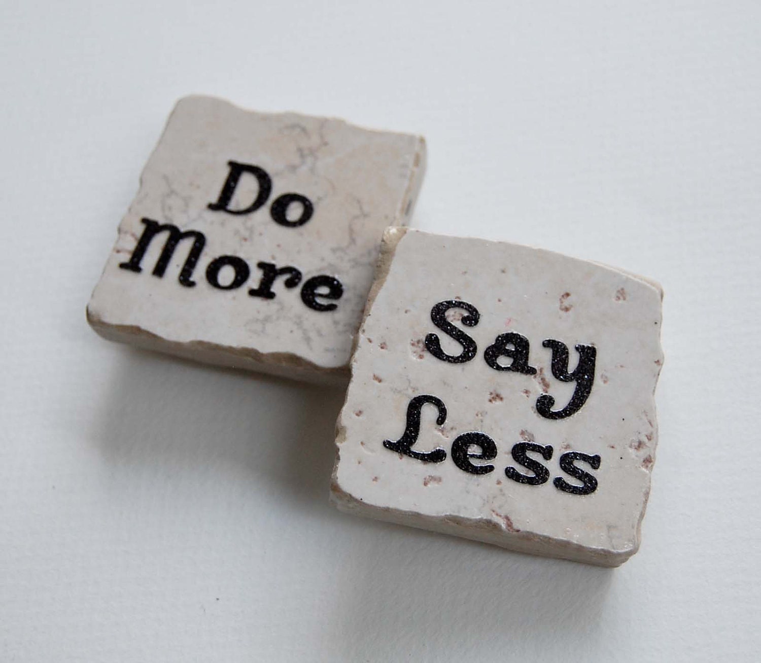 Do More Say Less Set of 2 Tile Magnets