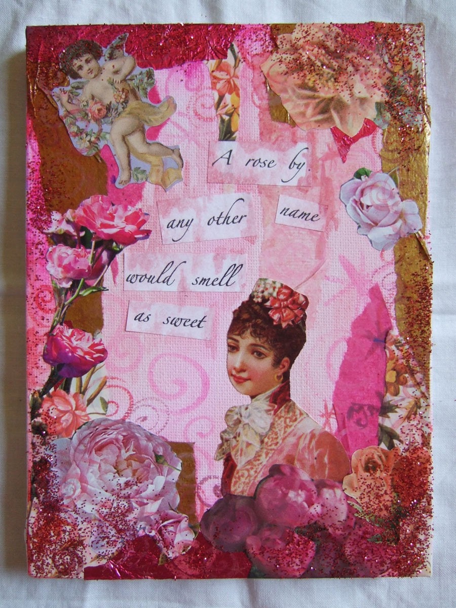 Little Collage Canvas - Pink