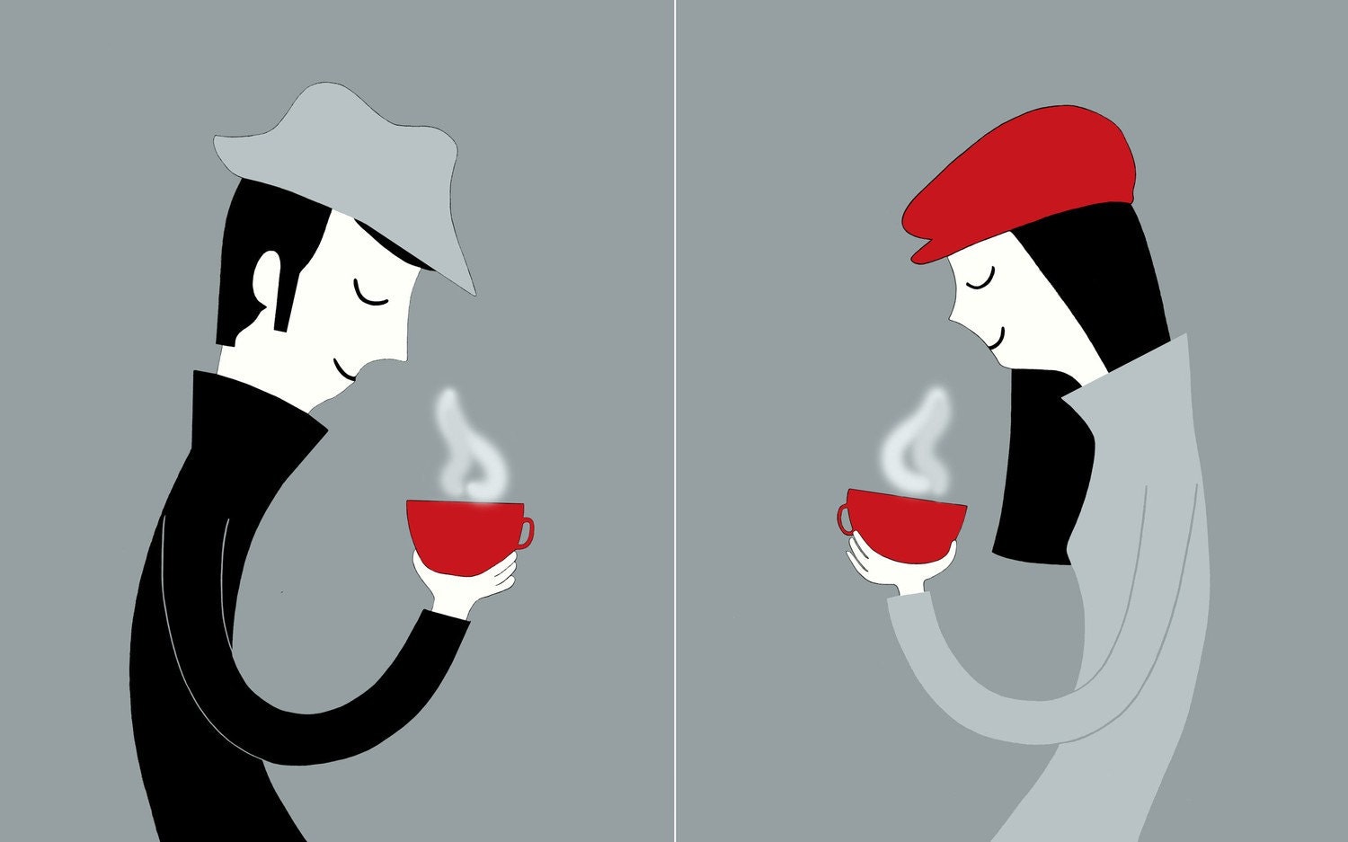 Morning Coffee, two 5x7 Coffee Art Prints