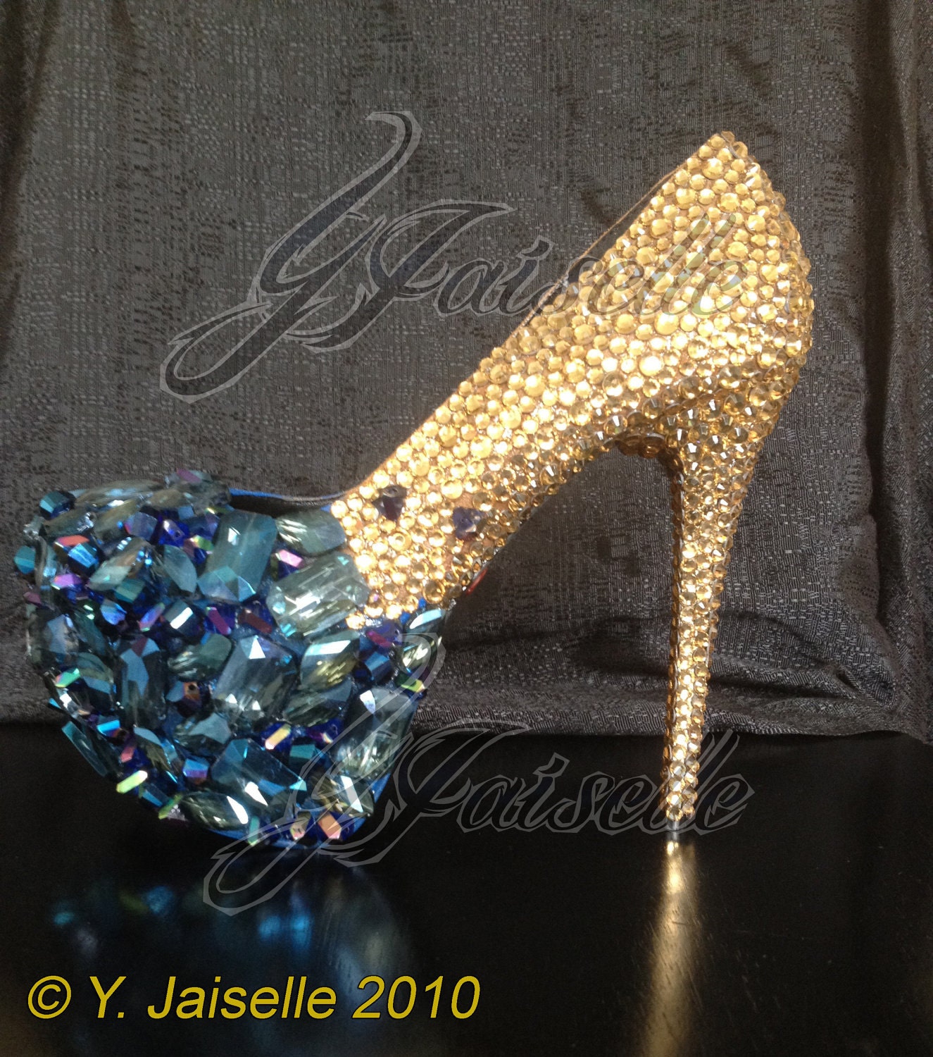 Crystal Heels with Embellished Toe - yhasminae