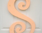 Monogram initial letter for wedding reception door decor decorations wood painted rustic distressed 24" Example