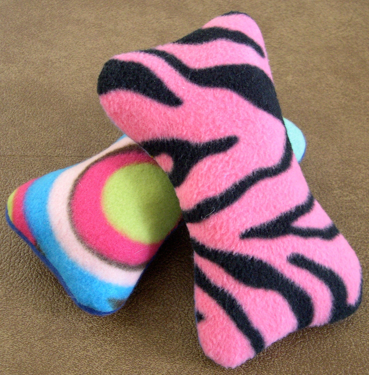 TWO Xtra Tough Squeaky Dog Toys