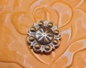 Adorable Antique Silver Berry Concho -  3/4 in