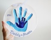 Handprints of Daddy and me or sibling handprints  MOLD INCLUDED