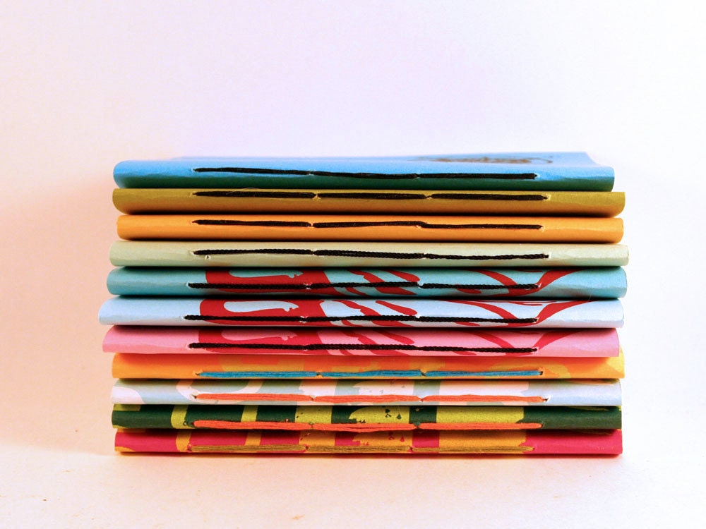 Handbound Screenprinted Pocket Journal- random