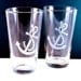 2 Anchor Etched Pint Glasses