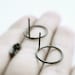 Circles . oxidized sterling silver post earrings
