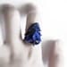 Deep . oxidized sterling silver deep blue azurite ring