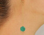 Green Adventurine Coin Jodi Earring