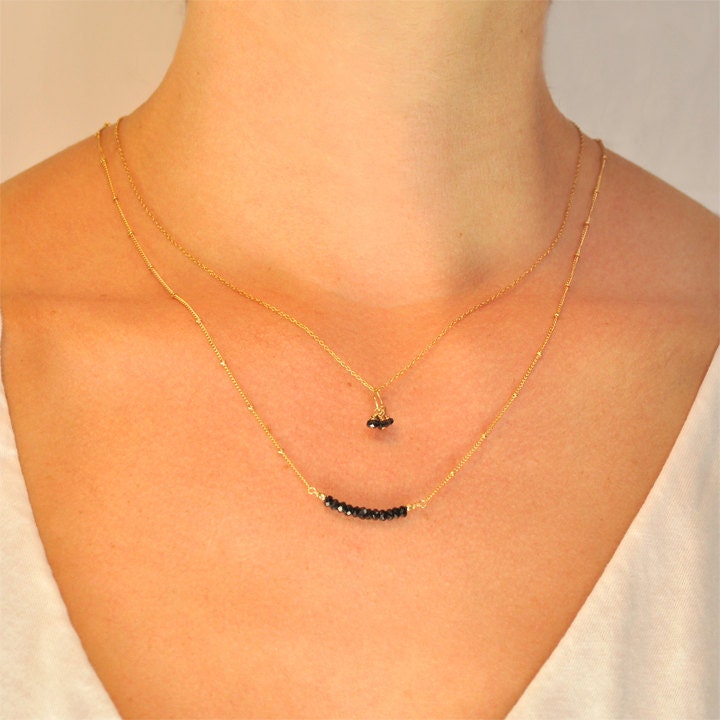 TIny Glistening Black Spinel Irina Necklace