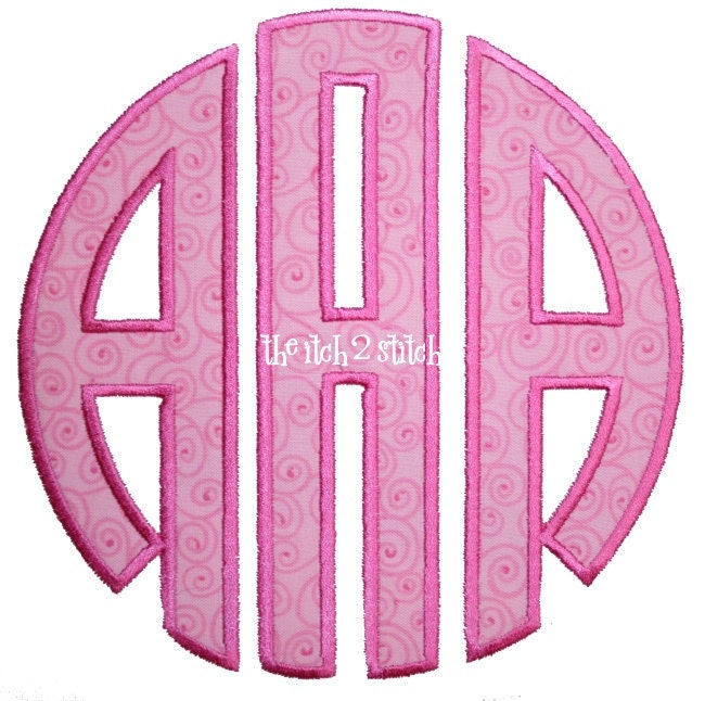 Circle Monogram Applique Font in 6 sizes