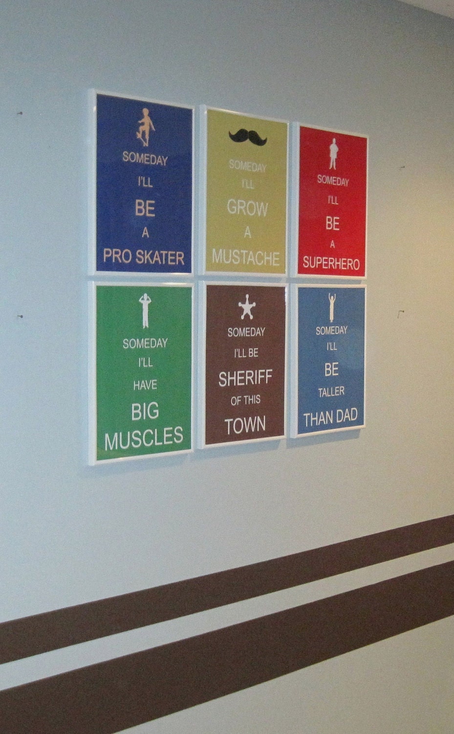 Children's Room Decor - Art Print, 8x10 Print, Brown, Sheriff, Badge, Wild West, Someday I'll Be Sheriff Of this Town