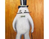 Yeti illustration Print : Original Oil painting of Classy Yeti by Kaydi-did