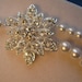 Vintage Inspired Swarovski Pearl and Crystal Bridal Double Strand Pearl Necklace with Flower Rhinestone Brooch Bridal Pearl Jewelry