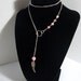 Pearl and Wing Charm Lariat Necklace