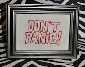 Don't Panic Framed Embroidery