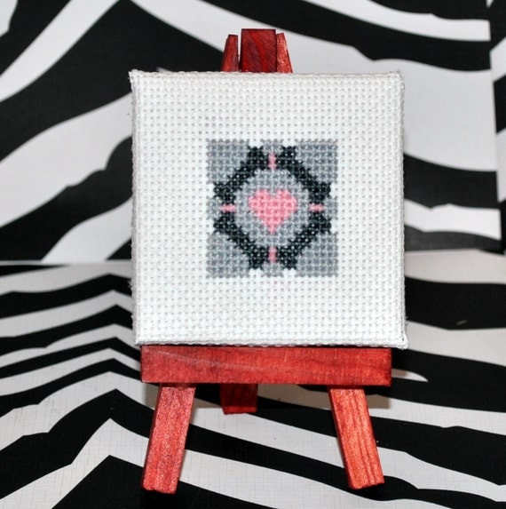 Mini Companion Cube Cross Stitch