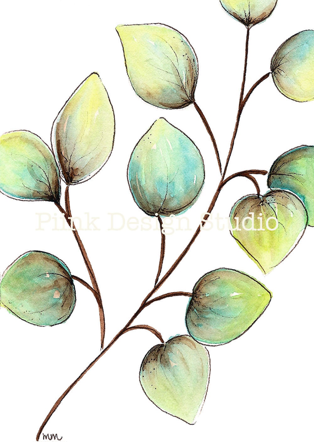 Summer Leaves (original watercolor, 5in x 7in)