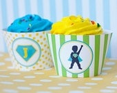 DIY Printable Cupcake Wrappers - Superhero Party - Customized