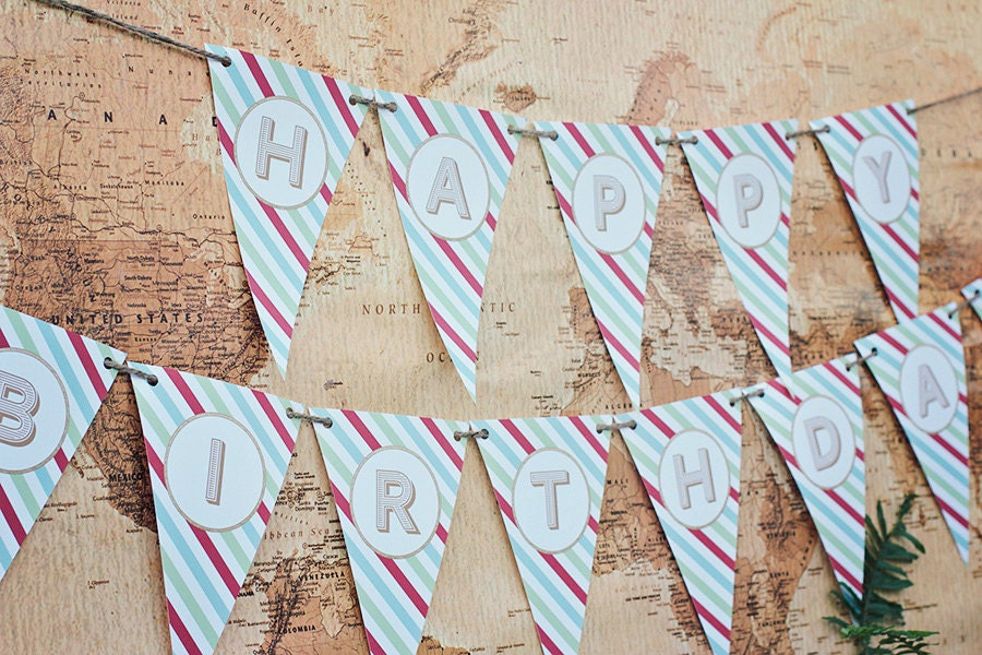 DIY Printable Happy Birthday Banner - Zoo/Safari Party