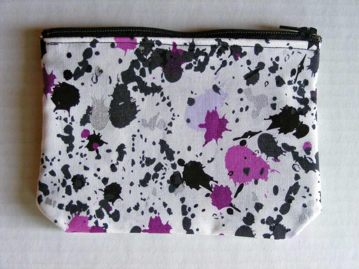 White Silver Purple and Black Paint Splash Wallet/Coin Purse FREE COMBINED SHIPPING