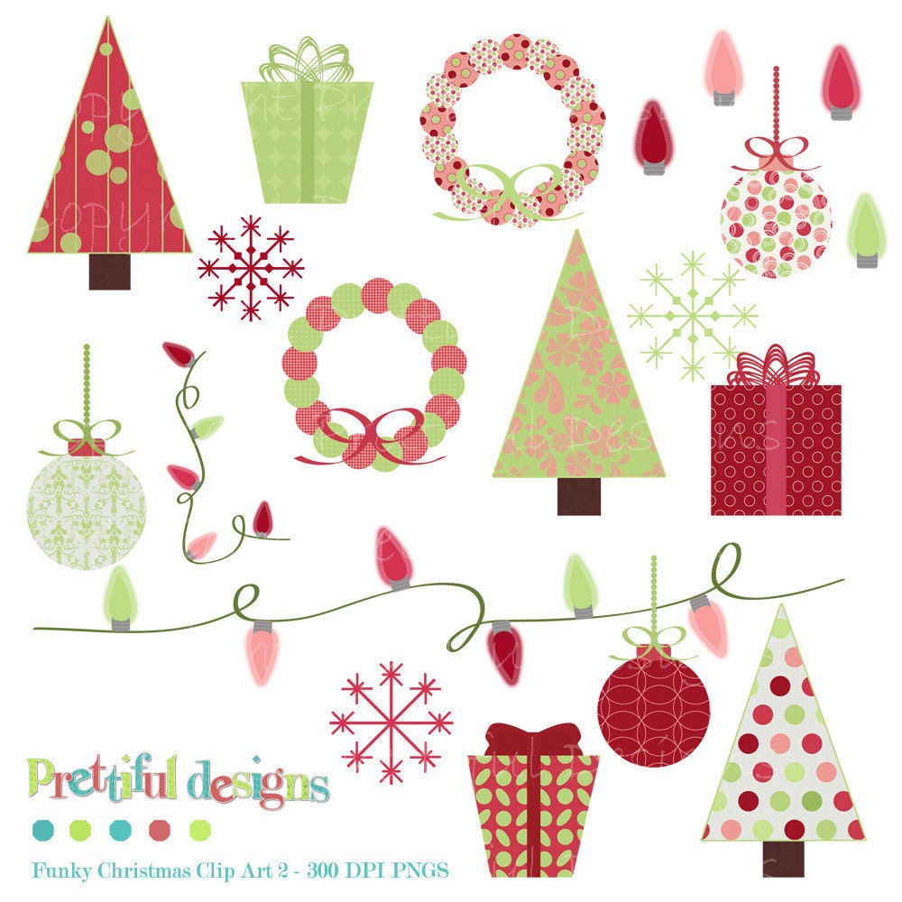 Christmas Clip Art - Personal or Commercial Use - Funky Christmas (145) Il_170x135
